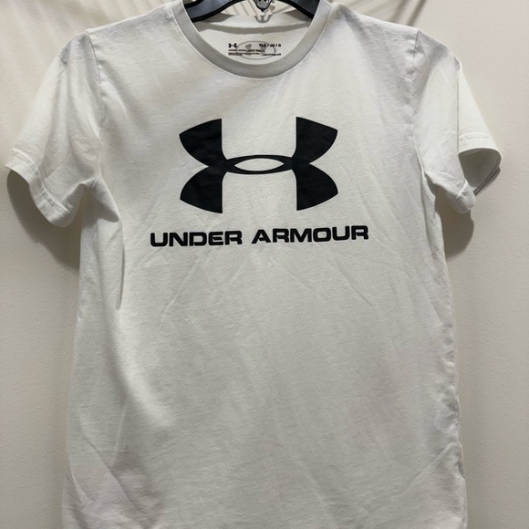 Under Armour White Tee with Black Logo - Picture 1 of 7